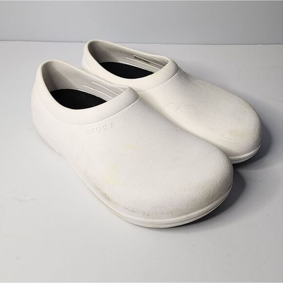 Crocs On The Clock Slip On work Shoe Women’s Size 10 White - Picture 1 of 3